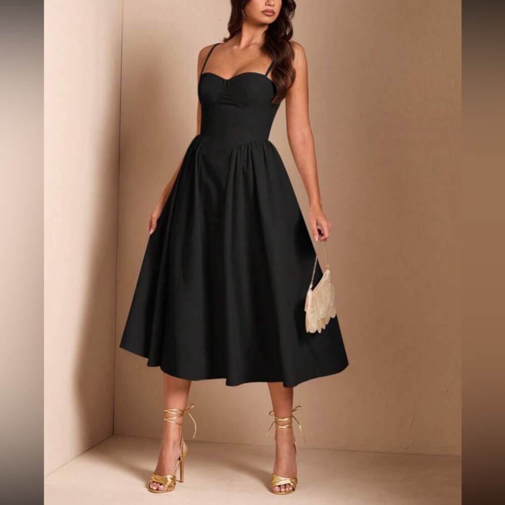 Elegant White Midi Dress - Picture 3 of 16